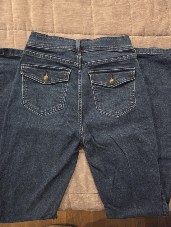 GAP Denim - GAP Dark Blue 70s Flare High Rise Jeans with Flap Back Pockets Size 29/8T